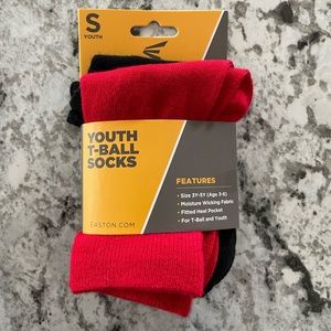 New Never Worn Youth T-Ball Socks (Black & Red)